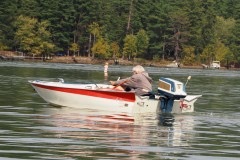 Al in his Anthony with a 1959 Evinrude Fastwin 18