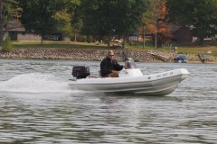 Domenic cruising with his Johnson 25