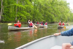 A group of kids out for a paddle