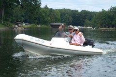 Domenic and Maryann in the RIB with 25 HP Johnson